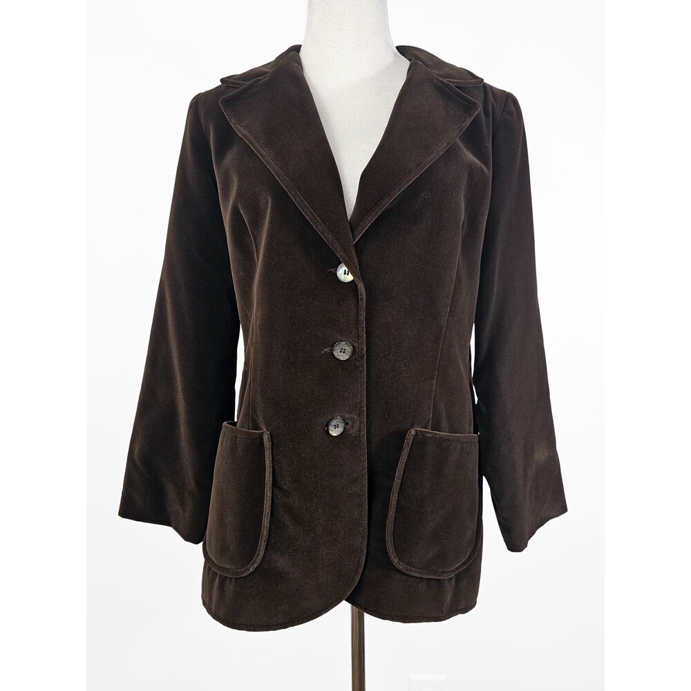 Koret of California Vintage Brown Velour Medium Large 70s Blazer